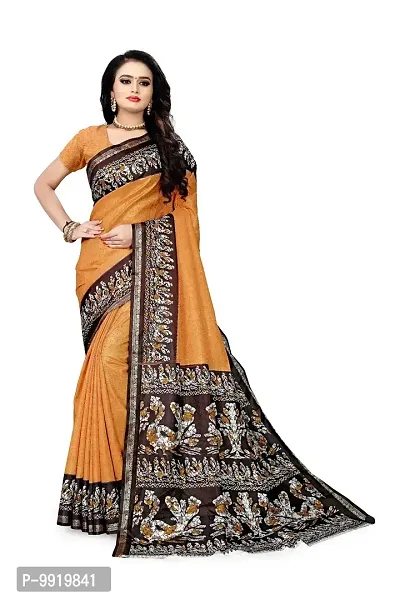 SGM PRINTED RESHAM ART SILK KASAVU BOLLYWOOD SAREE-thumb0