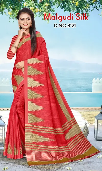 Elegant Art Silk Saree with Blouse piece For Women