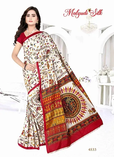 Elegant Art Silk Saree with Blouse piece For Women