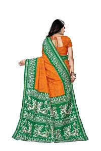 SGM Women's Paithani Art Silk Saree With Blouse Piece(1116_Orange)-thumb3