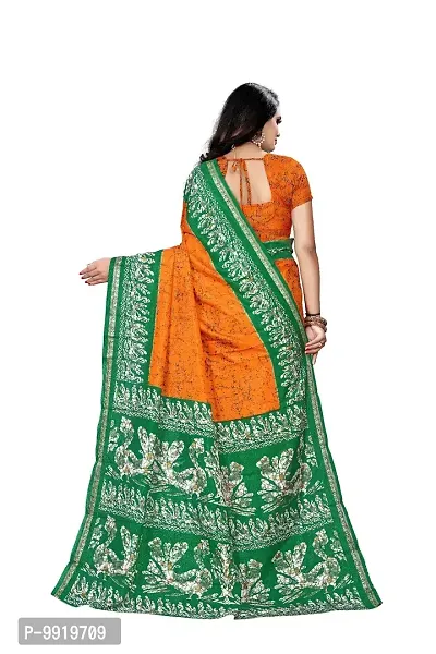 SGM Women's Paithani Art Silk Saree With Blouse Piece(1116_Orange)-thumb4