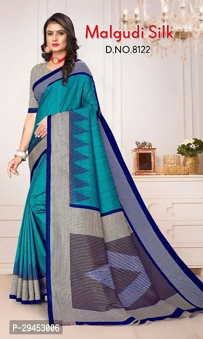 Elegant Blue Art Silk Saree with Blouse piece For Women