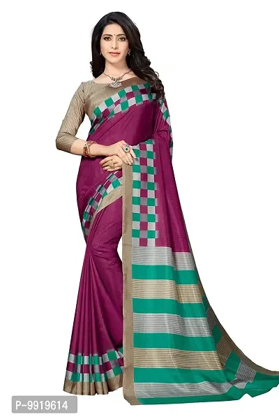 Vimla Women's Pink Malgudi Art Silk Uniform Saree with Blouse Piece (2314_Pink)-thumb0