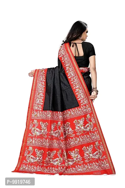 SGM Women's Paithani Art Silk Saree With Blouse Piece (1121_Black)-thumb2