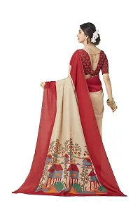 Sgm Silk Cotton Blend Banarasi Saree (SL4_Red)-thumb1