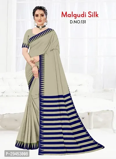 Elegant Grey Art Silk Saree with Blouse piece For Women