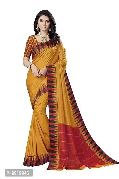 Sgm Women's Malgudi Art Silk Uniform Saree with Blouse Piece