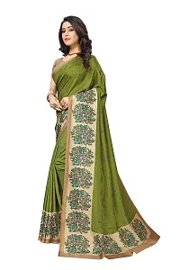 Vimla Women's Green Malgudi Art Silk Uniform Saree with Blouse Piece (2306_Green)-thumb1