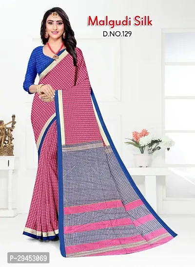 Elegant Magenta Art Silk Saree with Blouse piece For Women