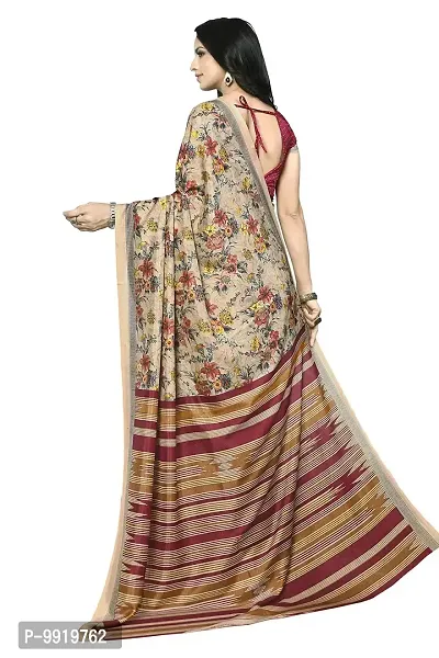 Vimla Women's Beige Malgudi Art Silk Uniform Saree with Blouse Piece (Beige_2217)-thumb3