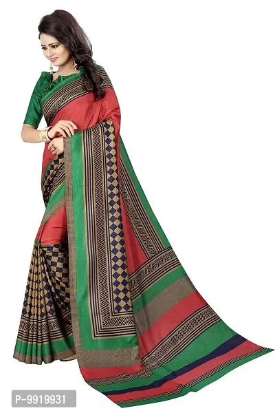 J B Fashion art silk Saree with Blouse Piece (saress for women-checks-greny_Multi_Free Size)-thumb2