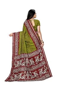 SGM Women's Paithani Art Silk Saree With Blouse Piece(1104_Green, Brown)-thumb1