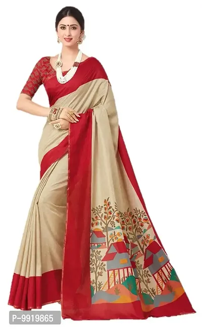 Sgm Silk Cotton Blend Banarasi Saree (SL4_Red)