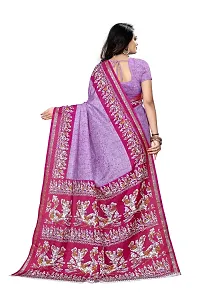 SGM Women's Paithani Art Silk Saree With Blouse Piece (1119_Purple, Maroon)-thumb1