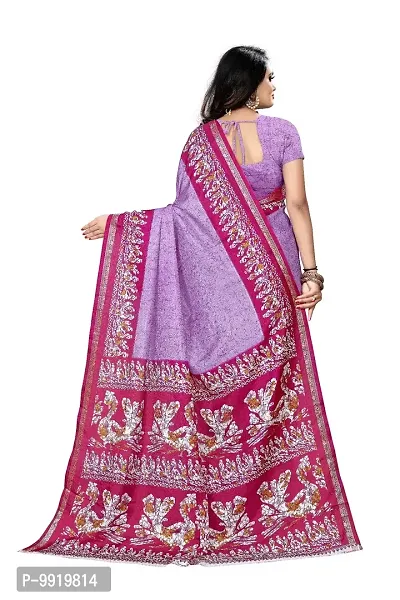 SGM Women's Paithani Art Silk Saree With Blouse Piece (1119_Purple, Maroon)-thumb2