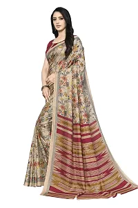 Vimla Women's Beige Malgudi Art Silk Uniform Saree with Blouse Piece (Beige_2217)-thumb1