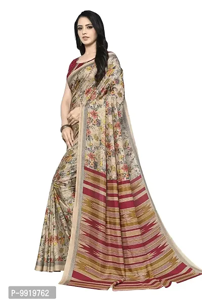 Vimla Women's Beige Malgudi Art Silk Uniform Saree with Blouse Piece (Beige_2217)-thumb2