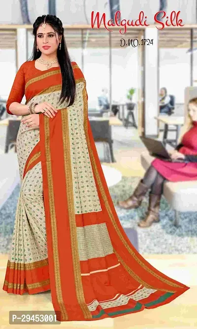 Elegant Beige Art Silk Saree with Blouse piece For Women