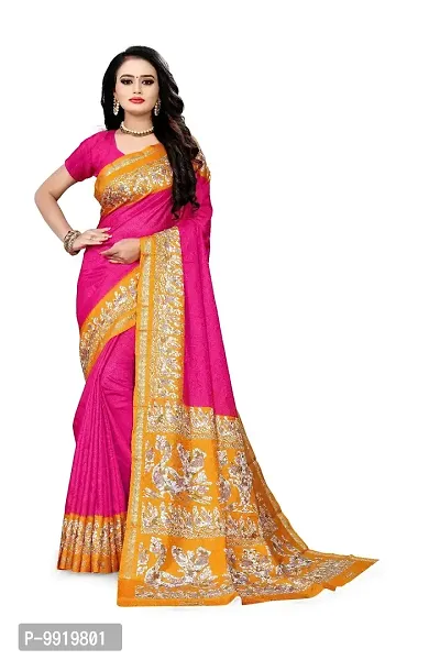 SGM PRINTED RESHAM ART SILK KASAVU BOLLYWOOD SAREE