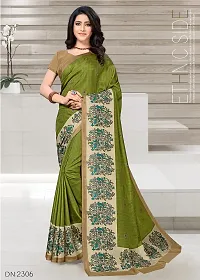 Vimla Women's Green Malgudi Art Silk Uniform Saree with Blouse Piece (2306_Green)-thumb4