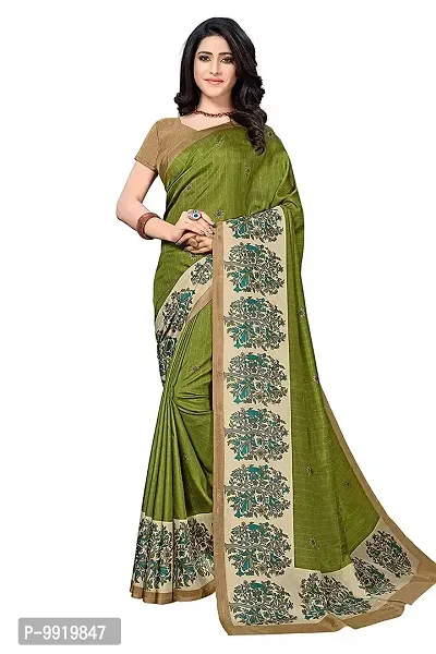 Sgm Women's Malgudi Art Silk Uniform Saree with Blouse Piece-thumb0