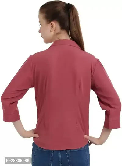 Women Regular Solid Curved Collar Formal Shirt-thumb2
