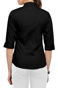 Women Regular Solid Curved Collar Formal Shirt-thumb1