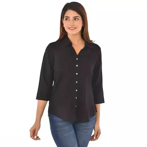 Rankers Women Solid Rayon Half Sleeves Shirts