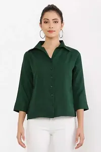 Women Regular Solid Curved Collar Formal Shirt-thumb1