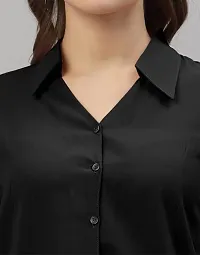 Women Regular Solid Curved Collar Formal Shirt-thumb2