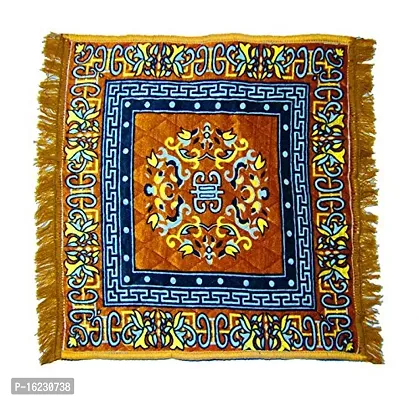 Pooja Aasan In Velvet For Puja And Meditation Mattress Met Mat For Prayer Home Decor Multipurpose Rug Altar Holy Puja Cloth For Gods Idols Pooja Aasan-thumb0