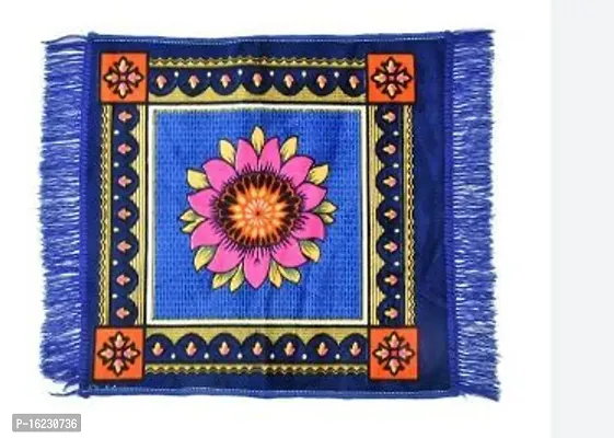 Pooja Aasan In Velvet For Puja And Meditation Mattress Met Mat For Prayer Home Decor Multipurpose Rug Altar Holy Puja Cloth For Gods Idols Pooja Aasan-thumb0