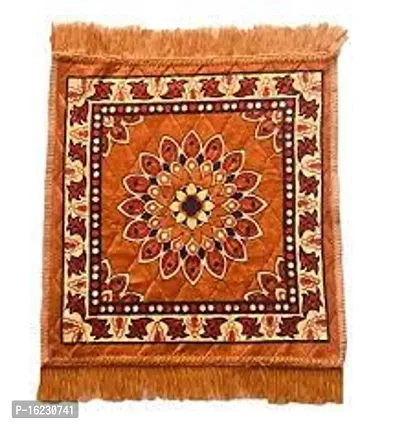 Pooja Aasan In Velvet For Puja And Meditation Mattress Met Mat For Prayer Home Decor Multipurpose Rug Altar Holy Puja Cloth For Gods Idols Pooja Aasan-thumb0