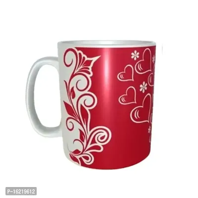 Red Heart Ceramic Coffee Mug || Surprise Coffee Mug Gift for Mother, Father and Friends || 325 ml  || Pack of 1-thumb0