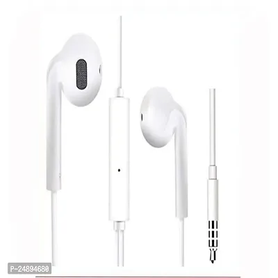 Stylish White In-ear Wired - 3.5 MM Single Pin Headphones With Microphone