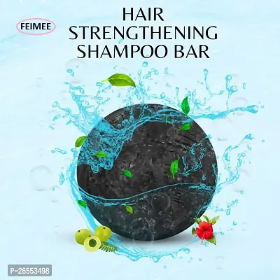 FEIMEE  HAIR STRENGTHENING SHAMPOO BAR WITH HIBISCUS, AMLA  BHRINGRAJ (NO PARABEN, NO SULPHATE, NO SLES)  (100g)-thumb0