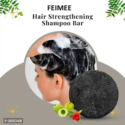 FEIMEE  HAIR STRENGTHENING SHAMPOO BAR WITH HIBISCUS, AMLA  BHRINGRAJ (NO PARABEN, NO SULPHATE, NO SLES)  (100g)-thumb4