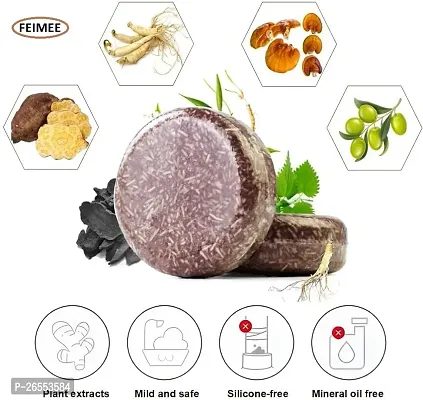 FEIMEE  ORGANIC GREY REVERSE SHAMPOO BAR-100% NATURAL ORGANIC SOAP - HAIR DARKENING SHAMPOO SOAP,VOLUMIZING  MOISTURIZING (100gm)