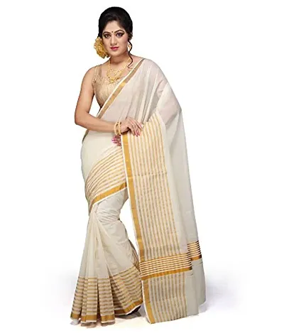 Trendy Solid Saree With Blouse Piece