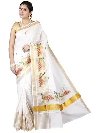 R SELVAMANI TEX Women's Cotton Saree With Blouse Piece (RST-105_Gold)-thumb1