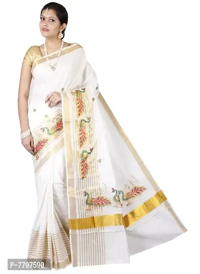 R SELVAMANI TEX Women's Cotton Saree With Blouse Piece (RST-105_Gold)-thumb2