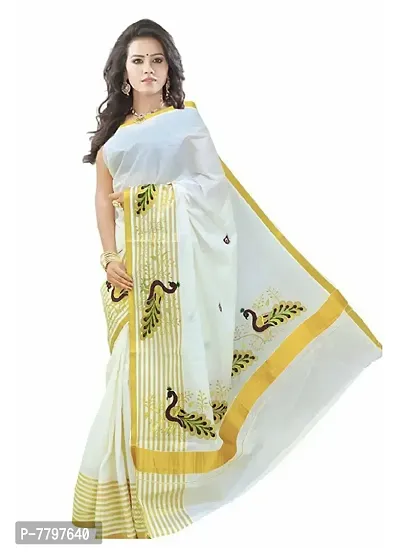 selvamani tex cotton kerala kasavu striped saree