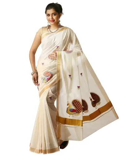 Women's Kasavu Saree