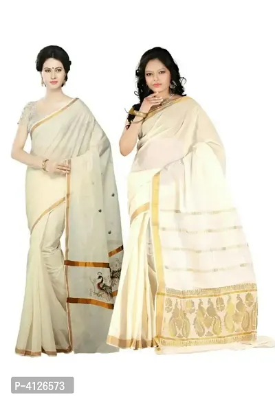 Beautiful Cotton Saree with Blouse piece (pack of 2)