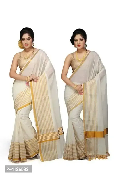 Beautiful Cotton Saree with Blouse piece (pack of 2)