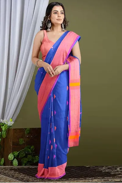 Khadi Cotton Sarees with Blouse Piece