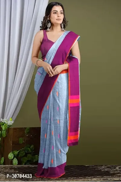 Trendy Khadi Cotton Handloom Sarees Without Blouse Piece