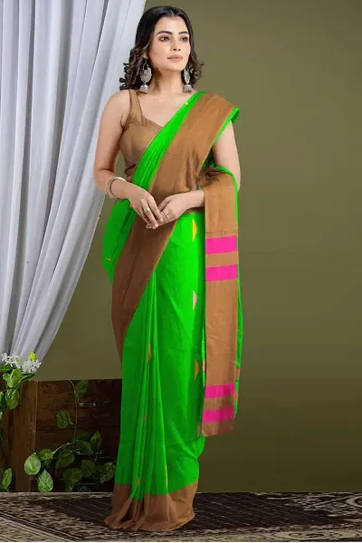 Glamorous Khadi Cotton Saree with Blouse piece 