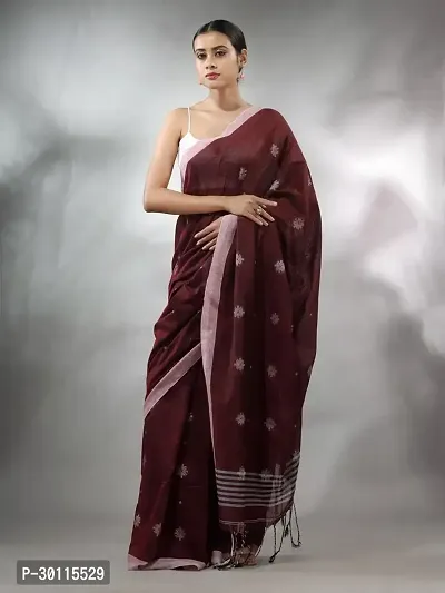 Beautiful Cotton Blend Saree Without Blouse Piece For Women-thumb0