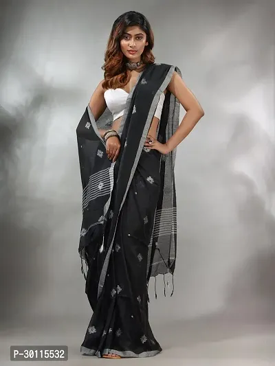 Beautiful Cotton Blend Saree Without Blouse Piece For Women-thumb0